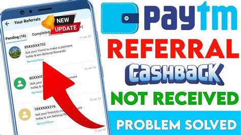 Paytm Referral Cashback Not Received Problem Solved Paytm Referral