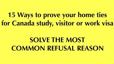 Ways To Prove Home Ties For Canada Visa Youtube