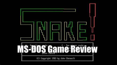 Snake 1984 MS DOS Game Review YouTube