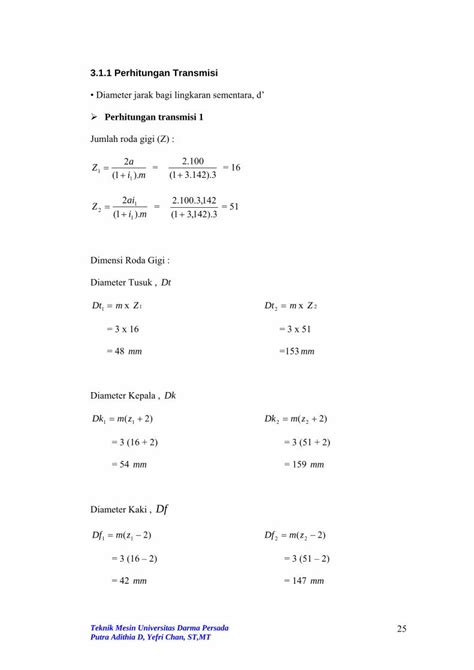 Pdf Perhitungan Roda Gigi Transmisi · Pdf Fileperhitungan Roda Gigi Transmisi 3 1 Menentukan