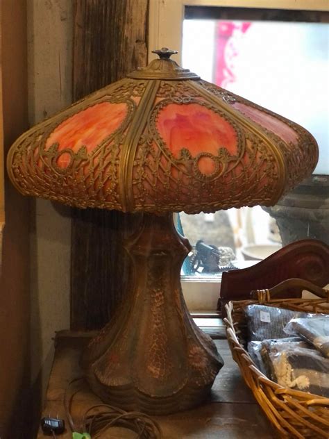 Ic Art Nouveau Tiffany Style Table Lamp Legacy Vintage Building