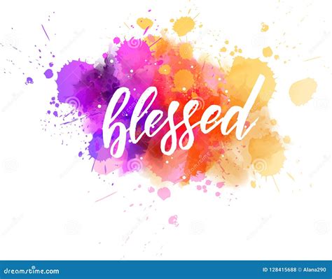 Blessed Handwritten Modern Lettering Calligraphy Stock Vector