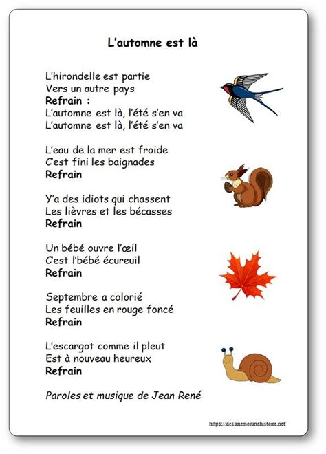 L Automne Est L Une Chanson De Jean Ren Paroles Illustr Es