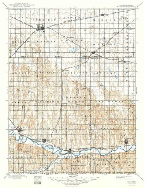 1896 Topo Map of Holdrege Nebraska Orleans Wilcox | Etsy