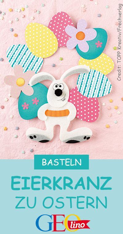 Eierkranz in Pastelltönen Osterkranz basteln Osternest basteln