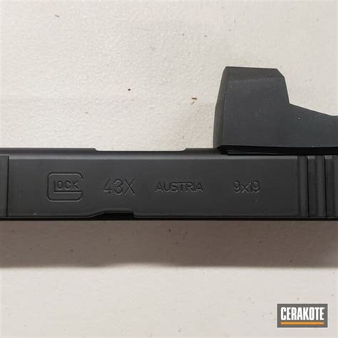 Glock 43 slide Cerakoted using Graphite Black | Cerakote