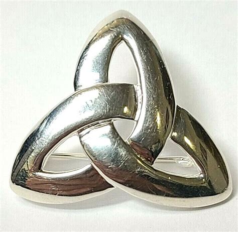 Solvar Sterling Silver Irish Celtic Trinity Knot Pin Brooch Ebay