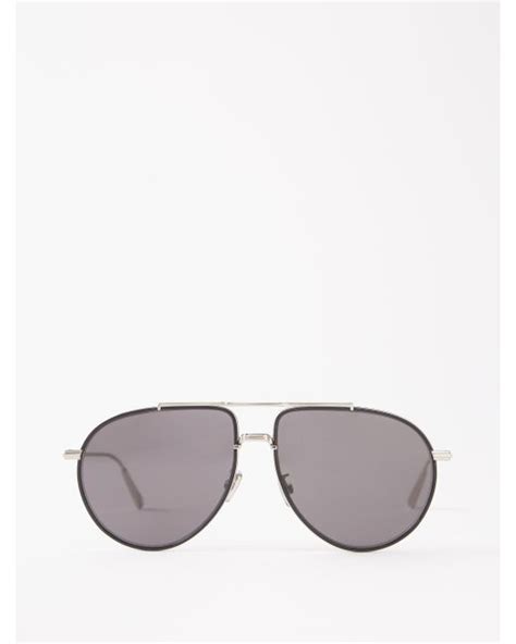 Dior Blacksuit Aviator Metal Sunglasses In Black Silver Gray For Men