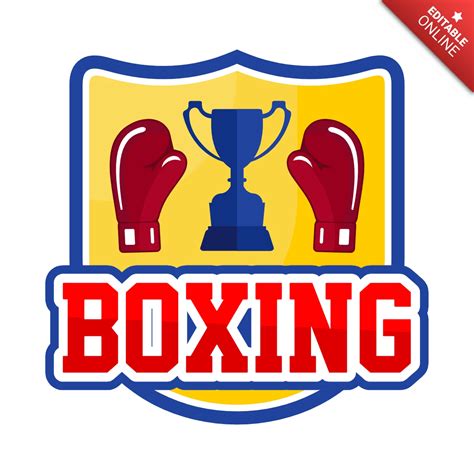 Plantilla de diseño de logotipo de boxeo Modelo de diseño gratuita