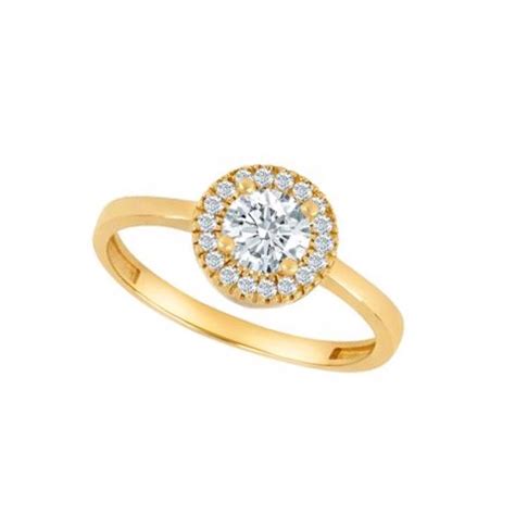 Cz Siersb L S Elegant Ring I Karat Guld Med Roset Af Stor