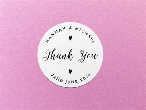 Personalised Thank You Stickers Wedding Thank You Labels Etsy