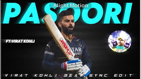 Pasoori X Virat Kohli Beat Sync Edit Status Cricket Viratkohli