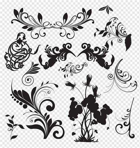 Swirling Decorative Floral Ornaments Png Pngwing