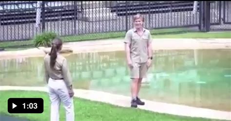 Robert Irwin Wearing His Dads Shoes Asking Mum If He Can Get In The