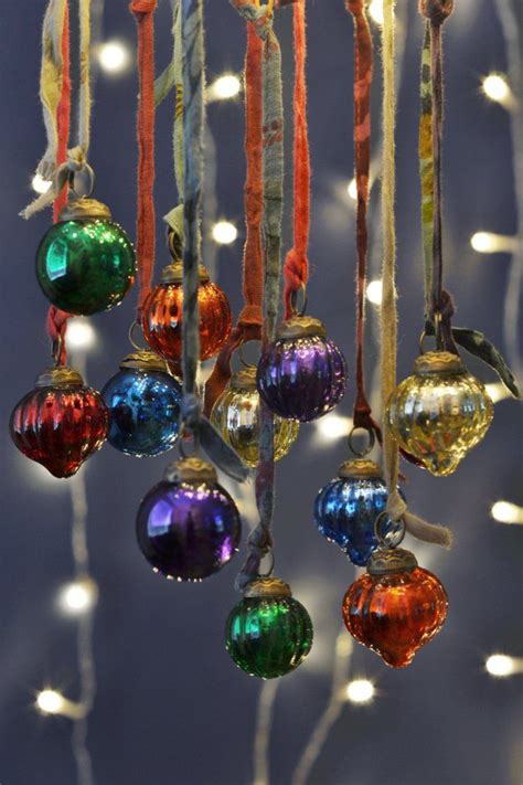 Mini Coloured Glass Baubles Set Of Twelve Christmas Decorator S Notebook From