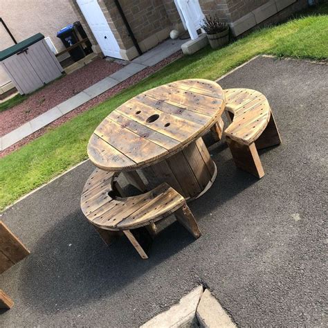 DIY Cable Drum Table and Benches