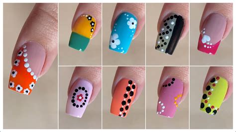 10 Easy Nail Art Designs With Dotting Tools How To Create Nail Art With Dotting Tools Youtube