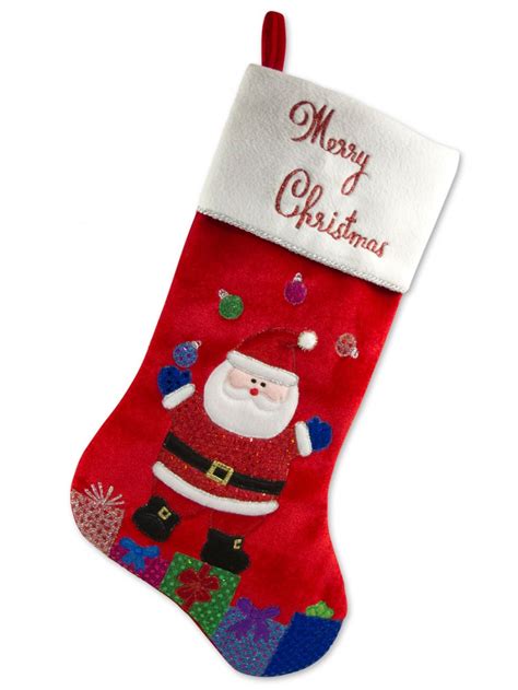 Red Velvet Stocking With Juggling Santa 48cm Product Archive Buy