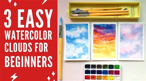 How To Paint Sky Clouds For Watercolor Beginners W Miya Himi