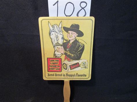 Sold Price Vintage Bond Bread Hopalong Cassidy Advertising Fan January 1 0119 600 Pm Est