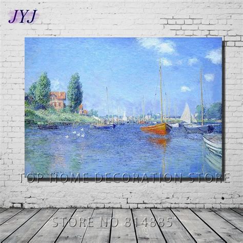 Red Boats Argenteuil 1875 By Claude Monet 100 Top Quality Handmade Oil