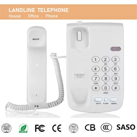 Landline Telephone Wall Mount Home Office Corded Phone Desktop Speakerphone Single Line Fax ...