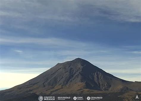 El volcán Popocatépetl emite 126 exhalaciones y cinco minutos de