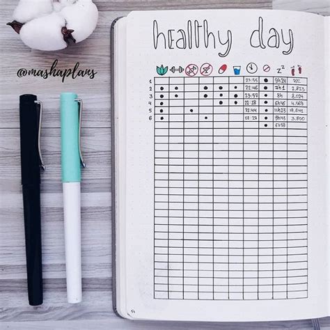 Healthy Lifestyle Tracker 🏋🏻 My Healthy Day Tracker Where I Write All