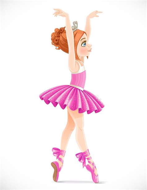 Beautiful Ballerina Girl Pink Dress Tiara Stock Illustrations 210