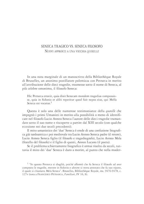 PDF SENECA TRAGICO VS SENECA FILOSOFO NUOVI Lucio Anneo Seneca