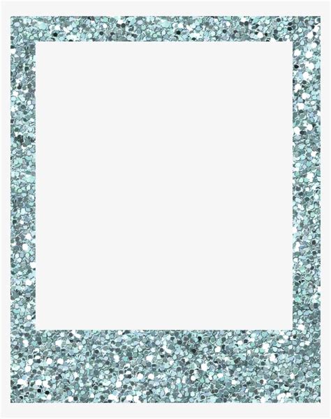 Polaroid Frame Png Tumblr Silver Blue Glitter Wall Clock Png Image