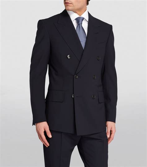 Mens Tom Ford Blue Wool Rich Atticus Two Piece Suit Harrods Uk