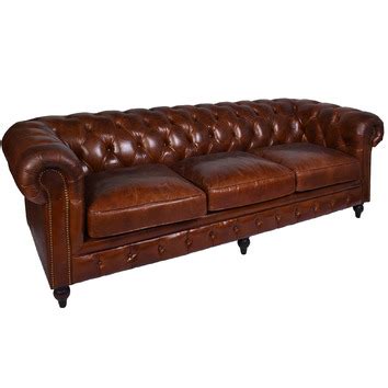 Chartwell Home Esama Chesterfield 4 Seater Leather Sofa | Temple & Webster