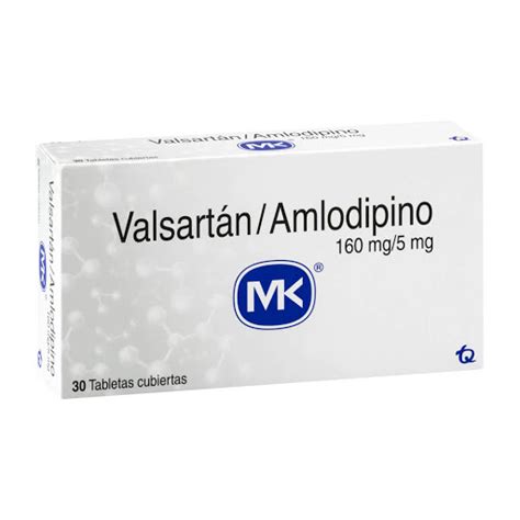 Valsartán Amlodipino Mk 160mg5mg Caja X 30 Tabletas