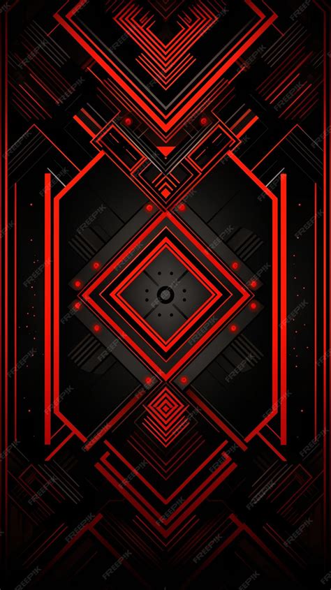 Premium AI Image | Red geometric background black wallpaper for phone