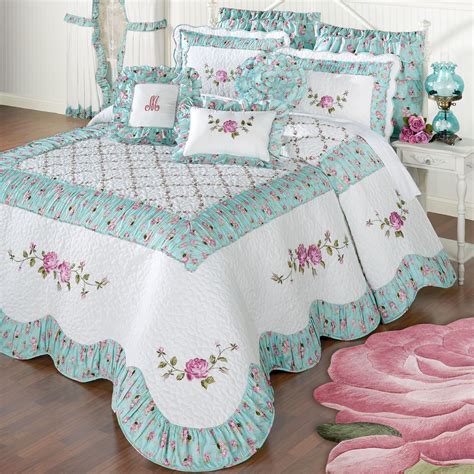 Rose Garden Floral Quilted Oversized Bedspread