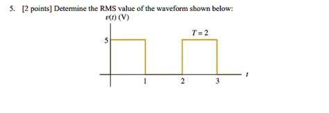 Solved Determine The Rms Value Of The Waveform Shown Below Vt V T