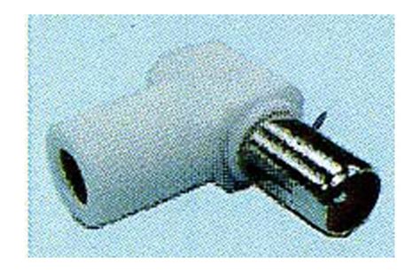 CONECTOR TV Ø9 5 MM BLANCO ACODADO MACHO