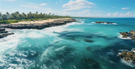 Bahamian Shoreline With Palm Trees And Beach Digital Image Etsy