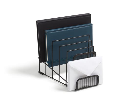 Myofficeinnovations 6 Compartment Wire Mesh Letter Holder Matte Blk