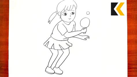 How To Draw Ping Pong Player Draw Sports Easily Youtube