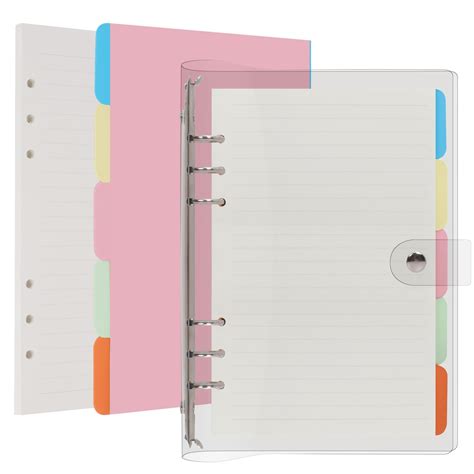 Buy Toplive A5 Ring Binder With Dividers And Refill Paper Clear 6 Ring