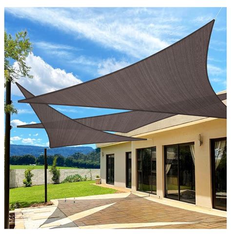 X X Sun Shade Sails Canopy Triangle Brown Gsm Shade Sail Uv