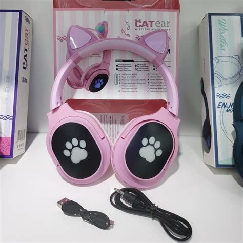 Купить Наушники беспроводные LED с кошачьими ушками CATear VZV-3800M ...