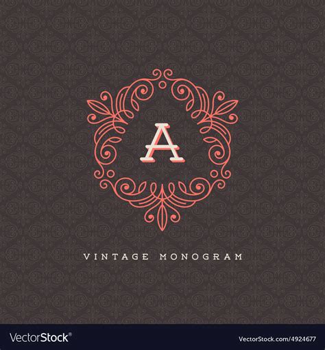 Vintage Monogram Logo Royalty Free Vector Image