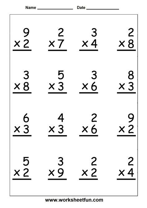 Free Printable Multiplication Worksheets Free Pdf At