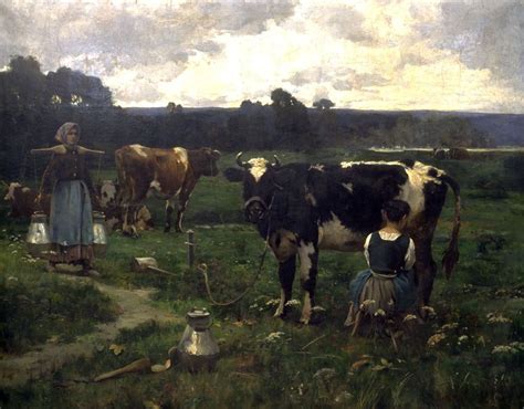 Milking Time Painting Julien Dupre Oil Paintings