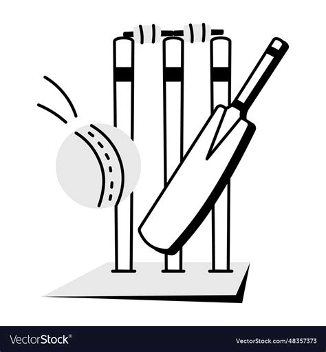 Cricket Inning Royalty Free Vector Image Vectorstock