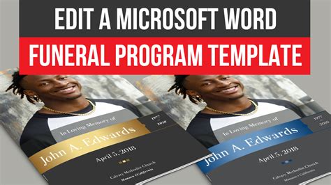 Edit Microsoft Word Funeral Program Template Inspiks Market