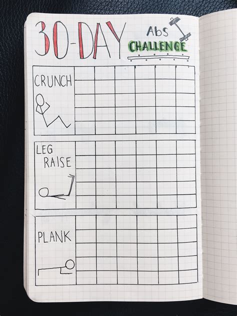 Bullet Journal Day Fitness Challenge Tracker Bullet Journal